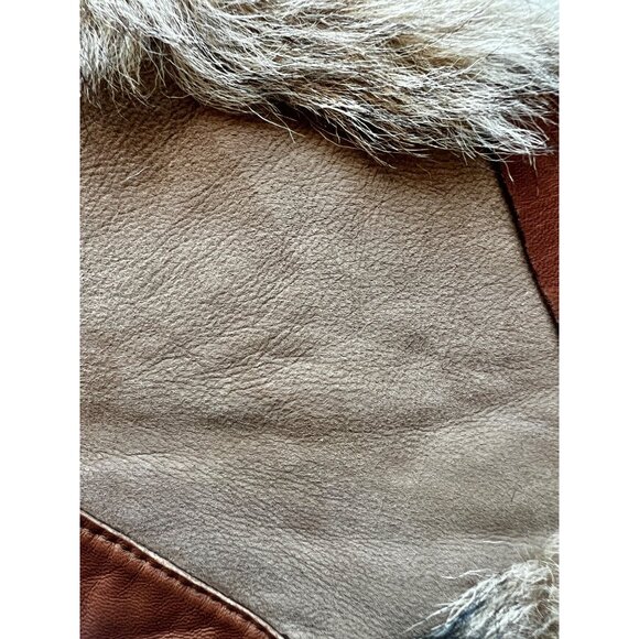 Fox Fur Collar Leather Backing Buttonholes Vintage - Picture 11 of 12